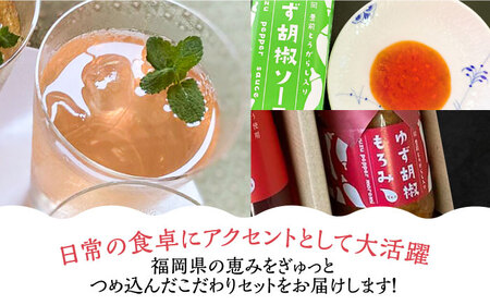 【全12回定期便】＜いちご美人＞ 飲む酢 ＆ゆず胡椒 ソース / もろみ セット 《豊前市》【株式会社ワカヤマ】地産 福岡 万能 調味料 酢[VBW031] 酢 お酢 飲む酢 酢セット 酢 お酢 飲む