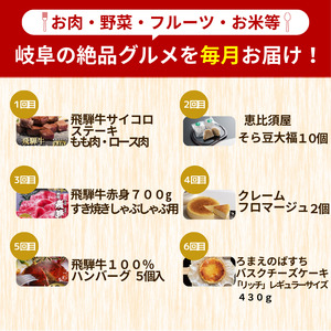 【定期便6回】北方町決定版定期便 | 飛騨牛 ステーキ 肩 赤身 すき焼き しゃぶしゃぶ ハンバーグ 菓子 そら豆大福 クレームフロマージュ バスクチーズケーキ