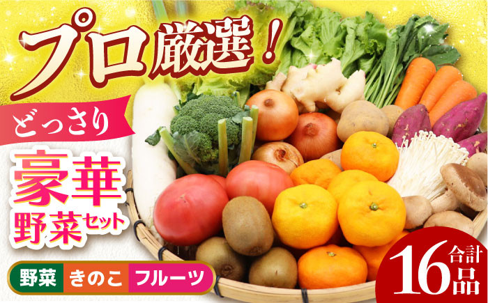 
豪華！野菜 セット 16品目以上 野菜どっさりサイズ / 野菜 フルーツ きのこ 詰め合わせ 長崎県/吉岡青果 [42ACAF001]
