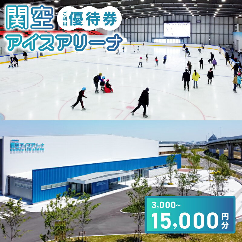 【ふるさと納税】関空アイスアリーナ ご利用優待券 3,000円 / 6,000円 / 9,000円 / 15,000円分 スケートリンク 一般滑走料 リンク貸切 ロッカー 月貸し 利用料 回数券 大阪府 泉佐野市 送料無料