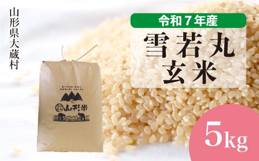 ＜令和7年産＞ 雪若丸 【玄米】 5kg （5kg×1袋）＜数量限定・配送時期選べます＞　山形県 大蔵村
