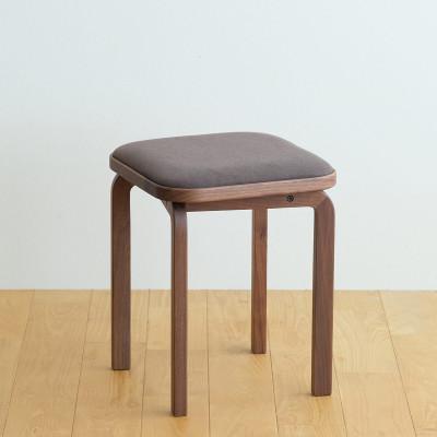 ふるさと納税 府中市 府中市の家具　コッコスツール　ウォールナット材/生地:ラムース(ダークブラウン)(組み立て式)