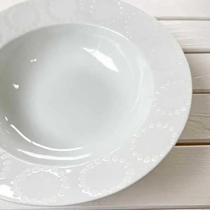 【波佐見焼】サークルリング ボウル 大・中 ホワイト 4点セット 食器 皿 【陶芸ゆたか】 [VA108]  波佐見焼
