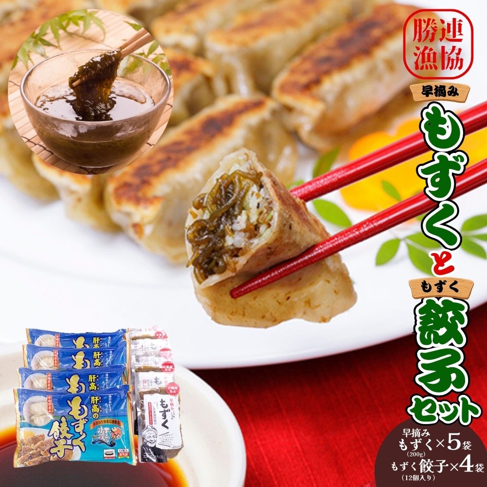 【ふるさと納税】早摘みもずく（5袋）&もずく餃子（12個入×4袋）セット【勝連漁業協同組合】　もずく　ギョーザ　1kg　沖縄　ふるさと納税　沖縄県　うるま市