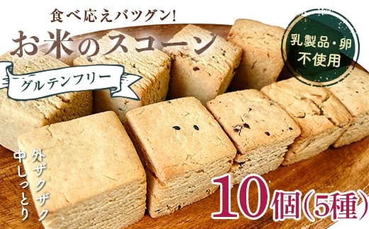 
            グルテンフリー お米のスコーン 10個セット 低糖質 糖質オフ ヘルシー 米粉 焼き菓子 洋菓子 デザート スイーツ F21T-373
          