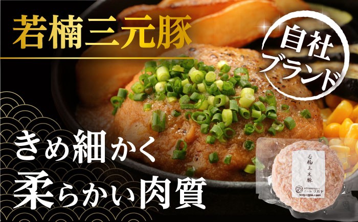 【3回定期便】佐賀牛と若楠三元豚のハンバーグ 食べ比べセット 計4個（2種×2個）/ナチュラルフーズ [UBH082]