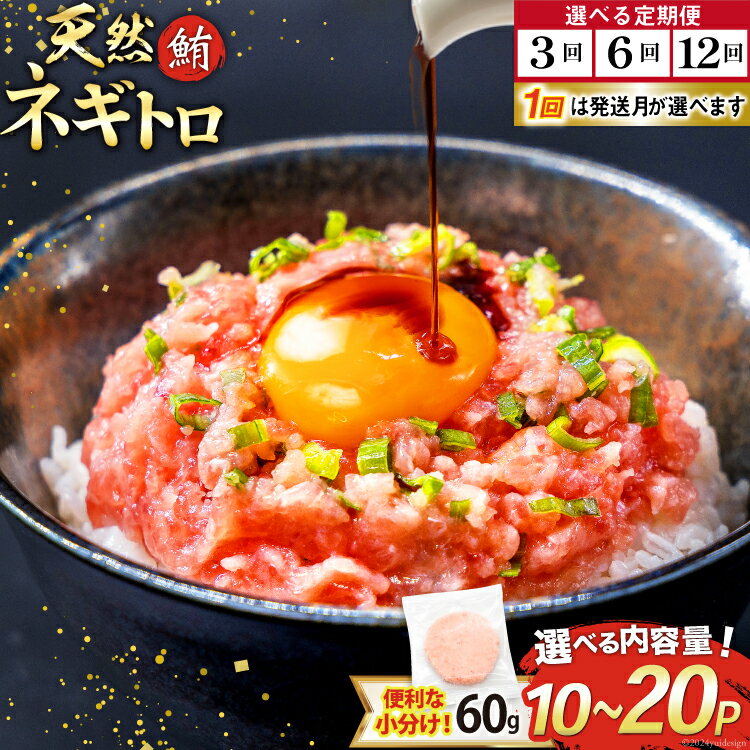 【ふるさと納税】 天然 マグロ ネギトロ まぐろたたき 冷凍 60g 10～20個 小分け 個包装 選べるパック数 発送月 発送回数 定期便 [トライ産業 静岡県 吉田町 22424051] まぐろ 鮪 ねぎとろ まぐろのたたき マグロたたき ネギとろ ねぎトロ 600g 900g 1.2kg
