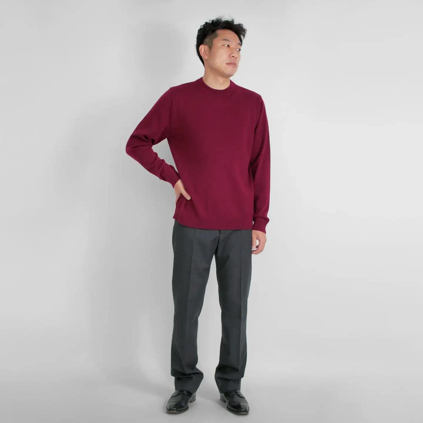 【先行予約】セーター メンズ カシミヤ100% タートルネック ( エンジ・M ) | カシミヤ ニット 長袖