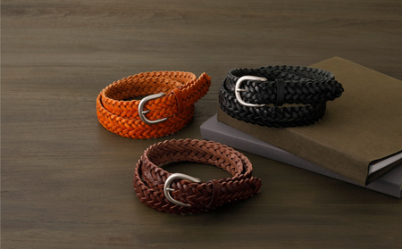 [bell la bell] 栃木レザーメッシュベルト (カラー：キャメル)