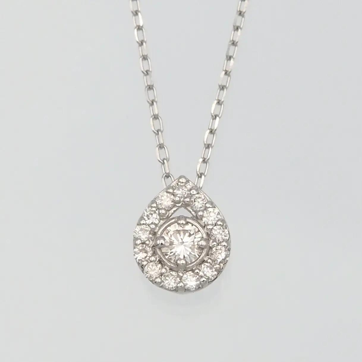 PT900/PT850 0.14ct ダイヤモンド ペンダントネックレス　HH-019718 SWBT001-PT