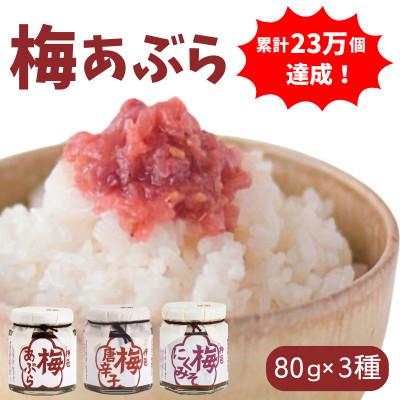 ふるさと納税 田辺市 調味料 梅あぶら3種セット(各80g)  【isg036】