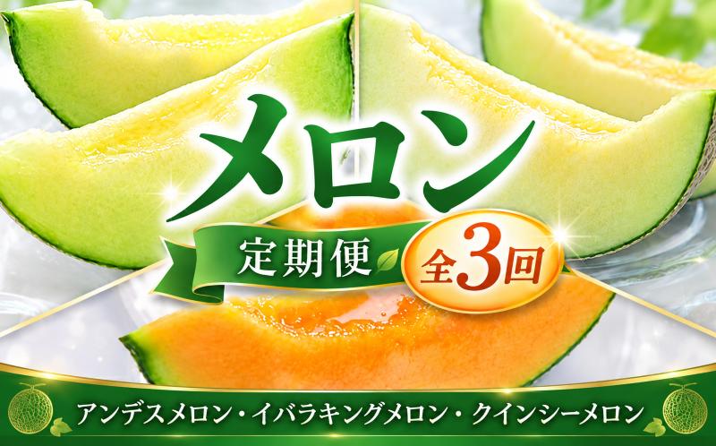 
                  【2027年4月から6月発送】 メロン 定期便 3か月 アンデスメロン イバラキングメロン クインシーメロン 青肉 赤肉 食べ比べ めろん 果物 くだもの フルーツ 茨城県 鉾田市 株式会社山一ファーム
                