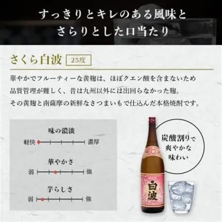 【さくら白波】1800ml×2パックセット【薩摩焼酎】枕崎の定番焼酎 黄麹 芋焼酎 A6-100_酒・アルコール 芋焼酎 焼酎 _【配送不可地域：離島】【1621078】