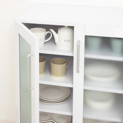 ふるさと納税 海南市 食器棚 幅89.5×高さ90  ホワイト ガラス扉 AKU1045059 |  | 02