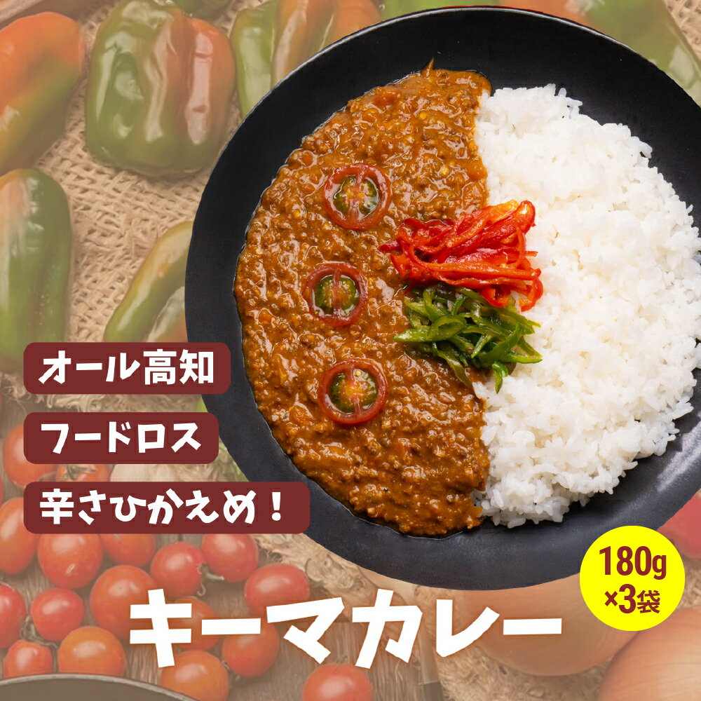 【ふるさと納税】キーマカレー 180g×3個 計540g カレー キーマカレー ご飯 お供 辛さ控えめ 精肉店 トマト ピーマン ミンチ レトルト 豚肉 牛肉 鶏肉 常温保存可能 おかず 惣菜 時短調理 国産 高知県産 常温 配送 高知県 高知 土佐市 ふるさとのうぜい 故郷納税 返礼品