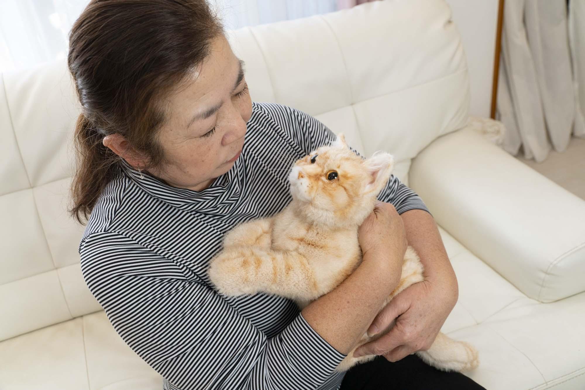 川崎市のロボットメーカーが作る、シニア向けペットの代理ロボット！なでなでねこちゃんEXシリーズ　（とら）