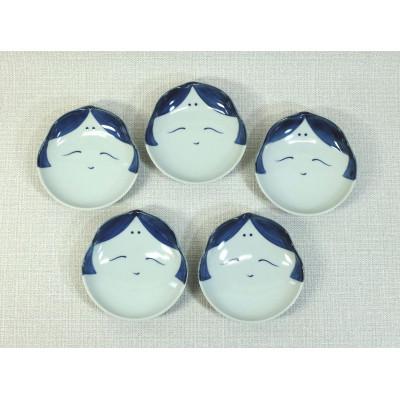 ふるさと納税 長崎県 【波佐見焼】10×9.5cm 小皿5枚組 おかめ【西海陶器】5 63956