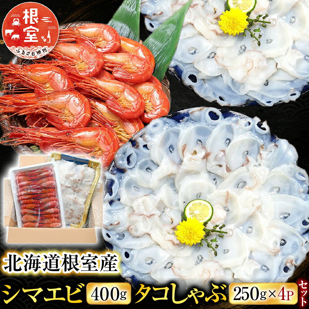 【ふるさと納税】 [北海道根室産]シマエビ400g・タコしゃぶ250g×4Pセット B-24019