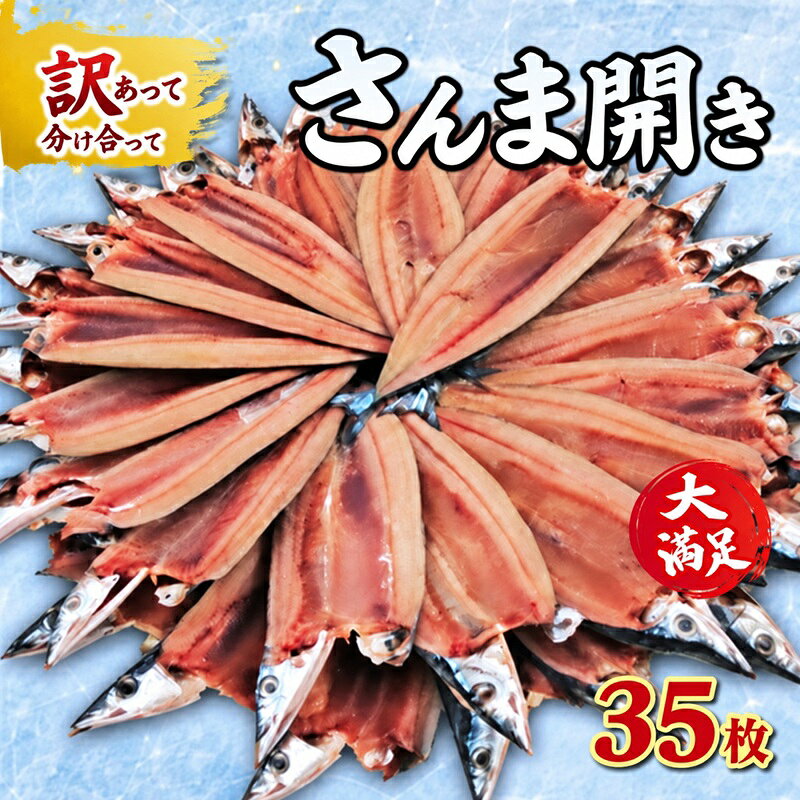 【ふるさと納税】 訳あり さんま 35枚 開き 秋刀魚 訳あって 分け合って さんま開き サンマ 国産 北海道 産 小分け 冷凍 干物 魚 海鮮 魚介 魚貝 大容量 保存食 人気 食べきりサイズ 贈り物 ふるさと納税 ふるさと納税さんま 冷凍 送料無料 千葉県 銚子市 ヤマニンベン