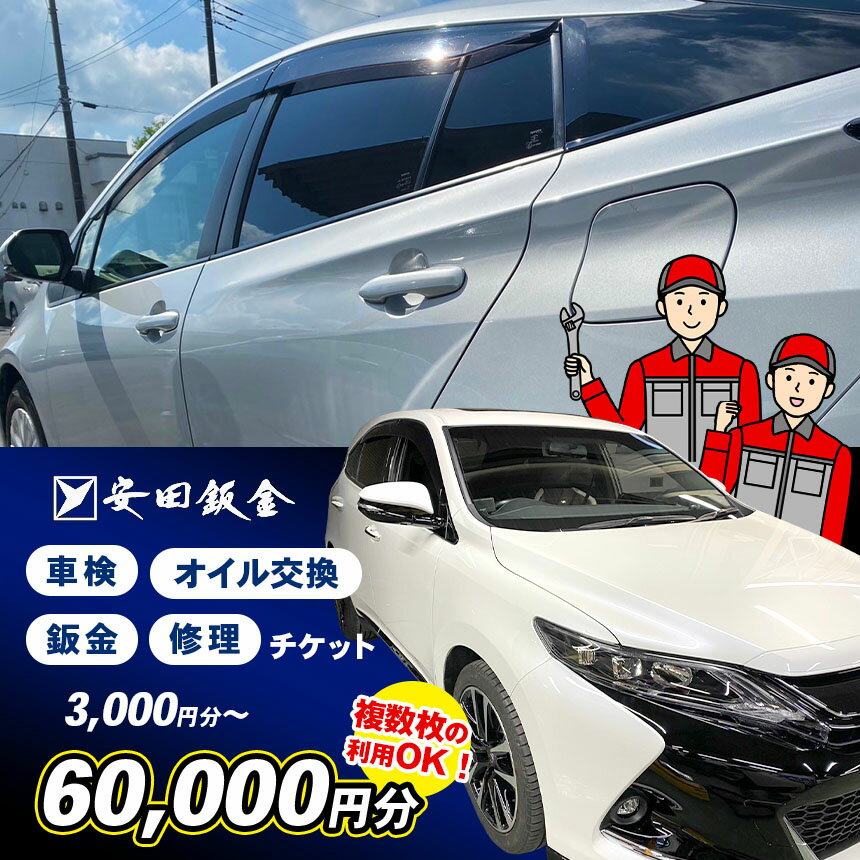 【ふるさと納税】★レビューキャンペーン 実施中 ★ 創業50年を超える実績！『 安田鈑金 』限定 車検 鈑金 修理 オイル交換 チケット 3,000円分×選べる枚数 関東 限定 | アシスト 車 くるま 愛車 代車無料 サービス チケット 利用券 千葉県 君津 きみつ