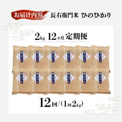ふるさと納税 高千穂町 【12か月定期便】13代目甲斐長衛門が選び抜いた高千穂産ひのひかり　長衛門米2kg×12回 |  | 03