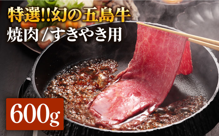 幻の五島牛（特選）焼肉・すき焼用 　肩ロース600g  BBQ 牛肉 牛 肉 五島市/ニク勝[PBF002]