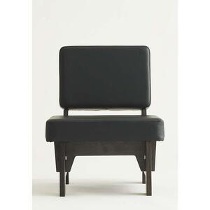 【合皮ブラック×フレームブラック】 高品質な一人掛け組み立てソファ