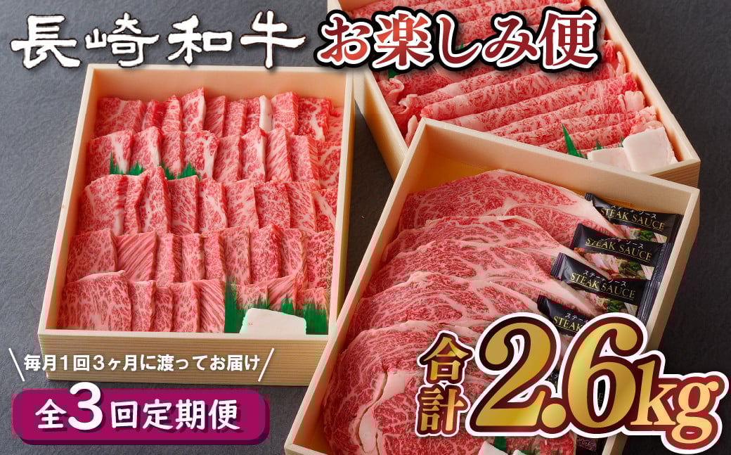 
                  B112p 《定期便》長崎和牛お楽しみ便【希望週に3回お届け】サーロインステーキ ローススライス カルビ  焼き肉 すき焼き 牛肉 国産 ブランド 和牛 黒毛和牛
                