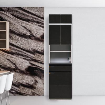 ふるさと納税 大川市 オッド 幅60cm 石目調 スリム食器棚レンジボード 上置きオーダー ムラミグレー・ブラック |  | 01