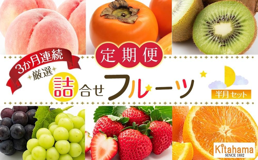 
旬を見極めた厳選フルーツ詰め合わせ （半月セット）定期便3か月連続コース！

