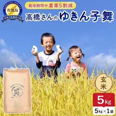 ふるさと納税 佐渡市 【新米】令和8年産 佐渡島産ゆきん子舞 玄米5kg 栽培期間中農薬5割減 【食の宝島佐渡】