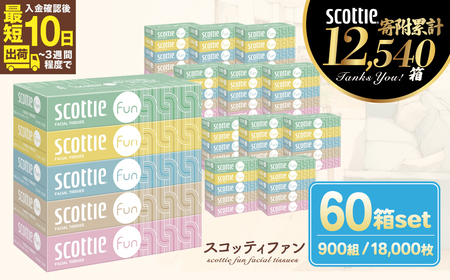 【ティッシュ】スコッティ ファン 150組 5箱×12パック 60箱