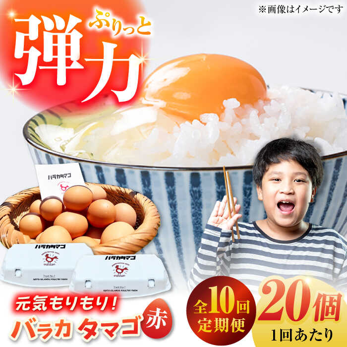【ふるさと納税】【全10回定期便】【ギフトBOX】バラカタマゴ 20個入 M〜Lサイズ 卵 玉子 国産 五島市 / 五島列島大石養鶏場[PFQ056] 玉子 タマゴ 鶏卵 希少 五島列島 バラカタマゴ 卵 玉子 鶏卵