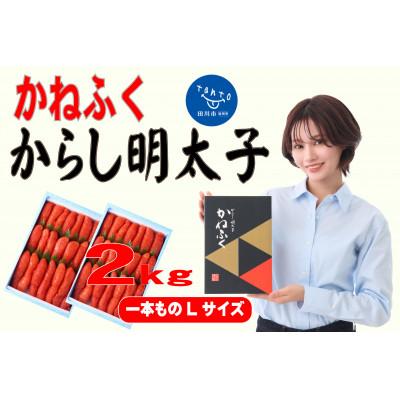 ふるさと納税 田川市 かねふく 2kg(1kg×2)辛子明太子 Lサイズ(1本物)