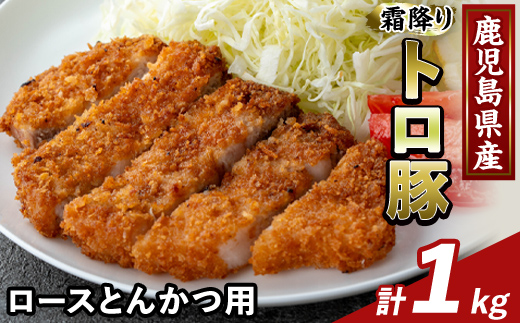 K-382-B 鹿児島県産霜降りトロ豚 ロースとんかつ用(計1kg)【ふるさと直産バザール】霧島市 肩ロース 豚カツ トンカツ 豚肉 国産 鹿児島県産 肉 精肉 小分け