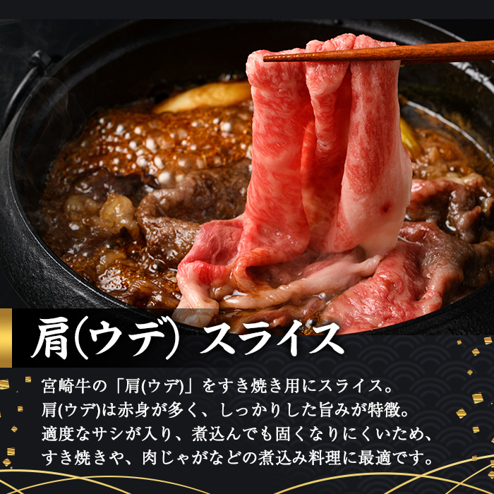 宮崎牛 肩(ウデ) スライス (計2kg・500g×4P) すき焼き お肉 牛肉 黒毛和牛 宮崎牛 ブランド和牛 冷凍 国産 肩 ウデ スライス 宮崎県産 しゃぶしゃぶ 【YM-16】【YAMATO株