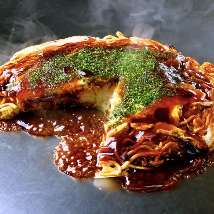 備後 府中焼き 麺くらべセット（3枚入り） ／ お好み焼き おこのみやき たべくらべ 食べ比べ そば麺 辛めん うどん ミンチ肉 ひき肉 挽肉 広島風 ご当地 グルメ ソウルフード 本場の味 中はフワ