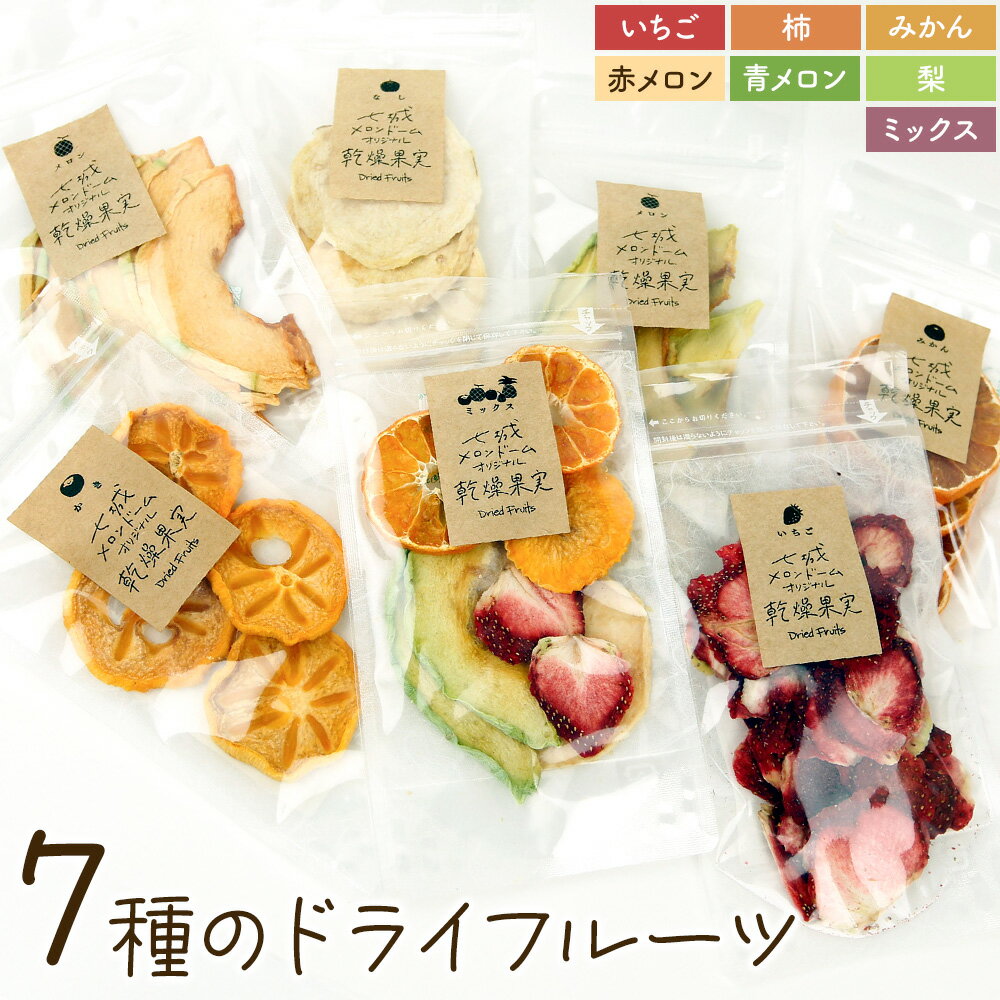 【ふるさと納税】七種のドライフルーツセット 30g×7袋 【メロンドーム】 ミックス 青メロン 赤メロン いちご 梨 みかん 柿 ドライフルーツ フルーツ 食べ比べ セット 7種類 梨 メロン みかん いちご 送料無料《90日以内に出荷予定(土日祝除く)》
