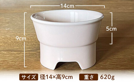 【美濃焼】 陶器製ペット用フードボウル 丸高台フードボウル M ピーチ pet112 瑞浪市 / ながしまプランニングオフィス エサ入れ 餌皿 犬 猫 [AZBM138]