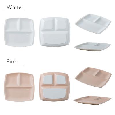 ふるさと納税 瑞浪市 美濃焼 ランチプレート titto 角 白×ピンク各1枚SET |  | 02
