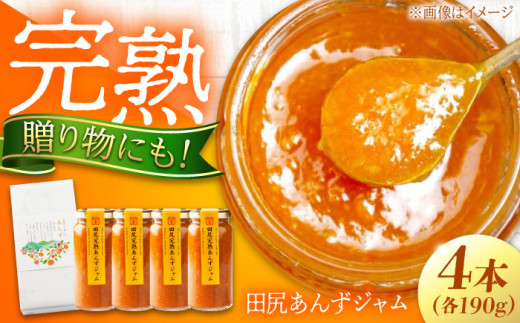 【お中元ギフト対象】ジャム 田尻完熟あんずジャム 4本セット ジャム 果物 あんず パン 甘い 菓子 朝ごはん 広島県福山市/有限会社勉強堂 [BAFL002]