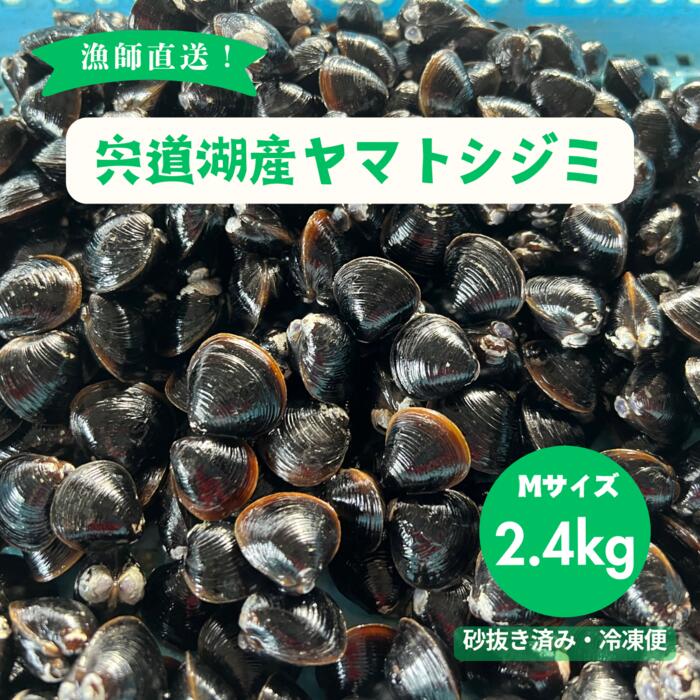 【ふるさと納税】漁師直送！宍道湖産ヤマトシジミ・Mサイズ冷凍2.4kg | 砂抜き済 加熱用 新鮮 疲労回復 オルニチンお取り寄せ 特産品 グルメ しじみ汁 小分け
