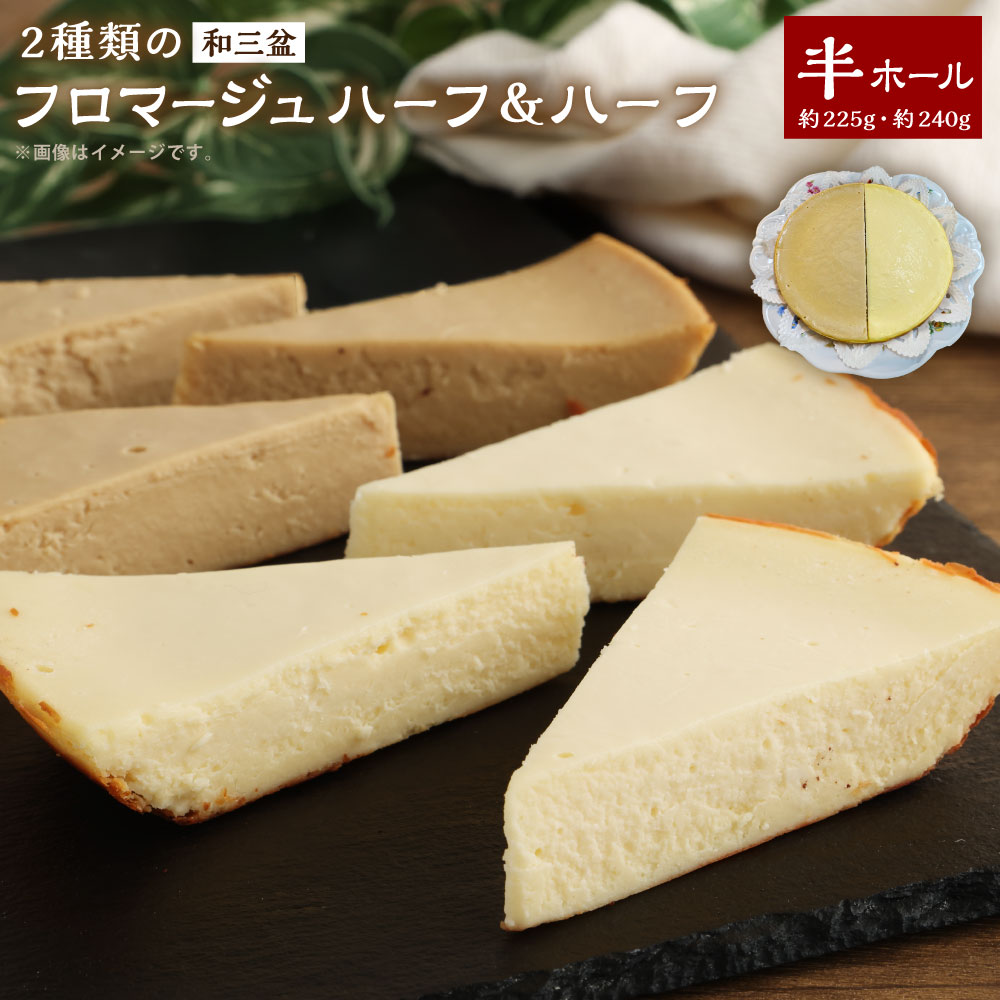 【ふるさと納税】2種類の和三盆 フロマージュ ハーフ＆ハーフ フロマージュ モカフロマージュ 食べ比べ 詰め合わせ 半ホール わさんぼん デザート ケーキ 洋菓子 スイーツ 福岡県 苅田町 送料無料