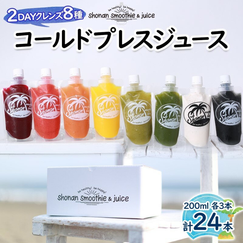 【ふるさと納税】冷凍コールドプレスジュース 2DAYクレンズ24本セット 飲料類 野菜飲料 野菜ジュース 無添加