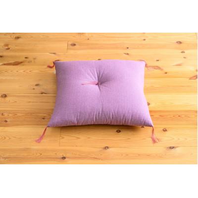 ふるさと納税 天理市 紬ローズパープル小座布団45cm×45cm　1枚 |  | 01