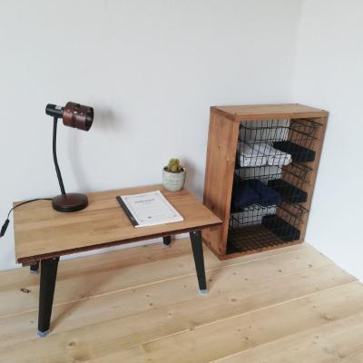 ふるさと納税 守口市 大きなワイヤーバスケットを使ったコンパクトシェルフ ナチュラル W約470×H約650×D約200 |  | 02