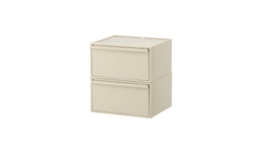 クローゼットシステム ワイド引出し（M）2個組 CS-WD2 2P ベージュ (5色からお好きなカラーが選べる)  ／  クローゼット 収納 組み合わせ 引出し ライクイット like-it 奈良県 