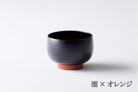 【数量限定・在庫限りで受付終了】aisomo cosomo 小鉢　食卓を彩る小鉢＜100%天然漆＞【老舗塗師屋創業230年】 溜×オレンジ