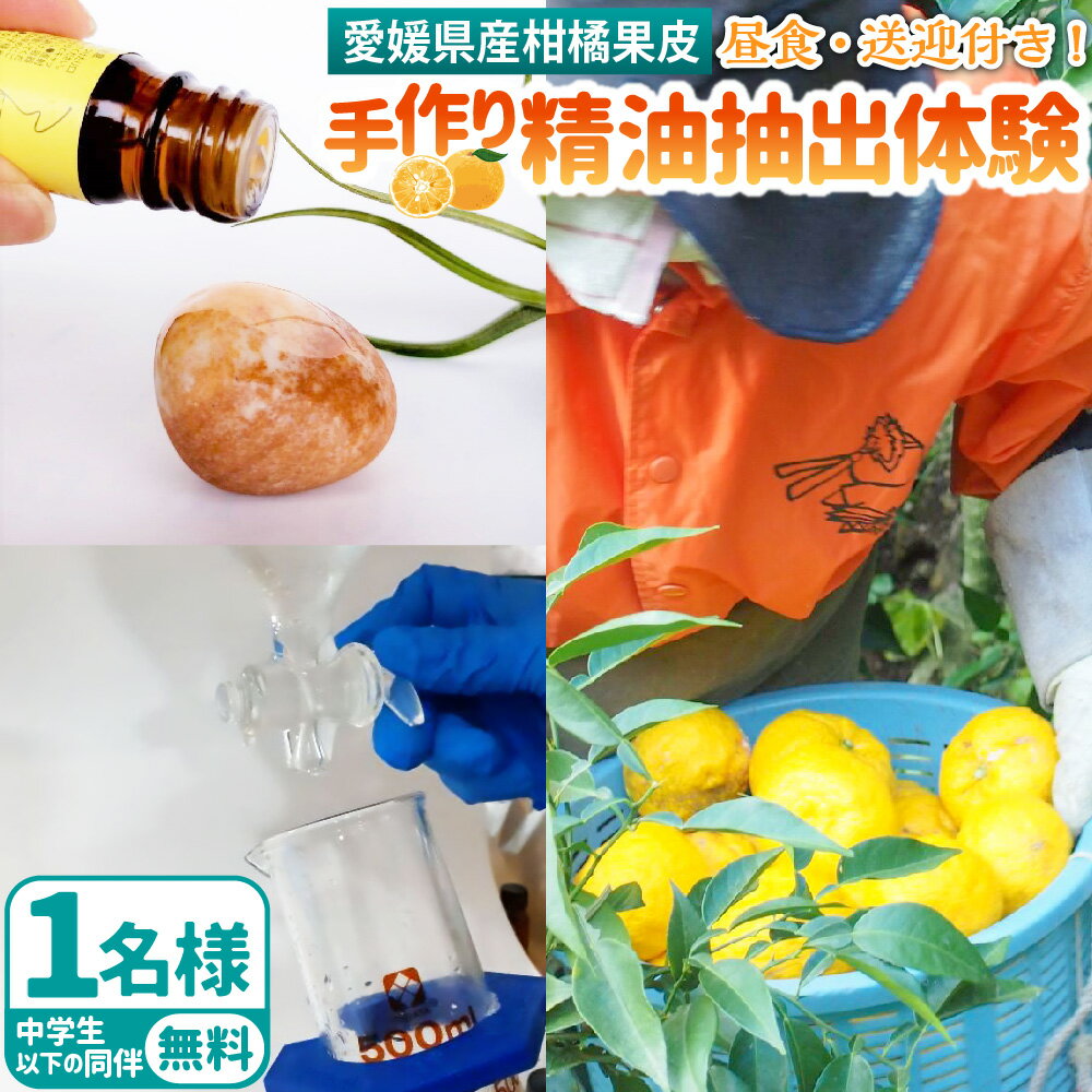 【ふるさと納税】手作り精油抽出体験 柑橘 精油 アロマオイル エッセンシャルオイル 手作り 体験 アクティビティ ワークショップ ゆず 河内晩柑 イヨカン 甘夏（464）【えひめの町（超）推し！（松前町）】 送料無料