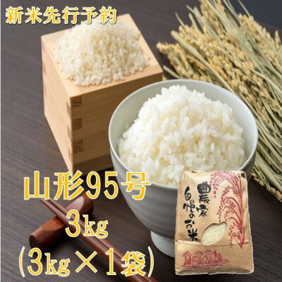 【ふるさと納税】【令和8年産米 先行予約】山形95号 精米 3kg　佐藤【1746886】